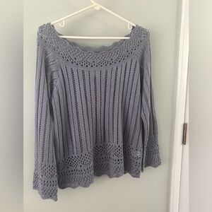 Elegant Gray Knit Sweater